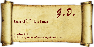 Gerő Dalma névjegykártya